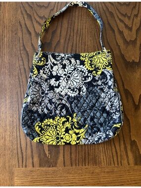 Vera Bradley Quilted Floral Crossbody Bag in Black, Gray & Yellow